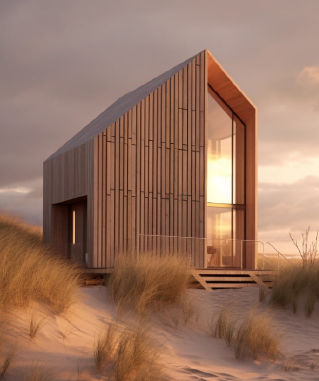 Picture of prefab home in fieds